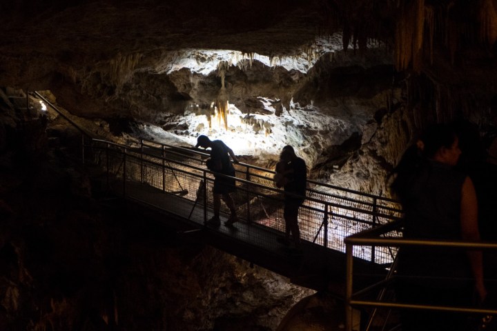 People walking through the Jenolan Caves