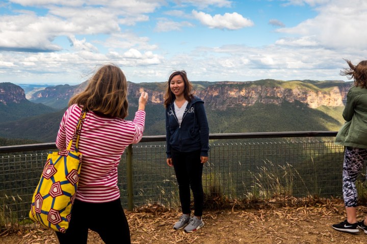 A girl posing for a picture at the Jenolan Caves.