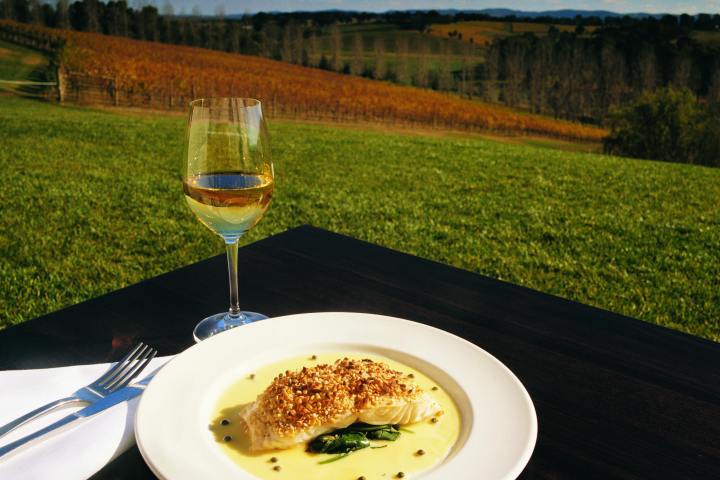 A nice glass of wine with dinner at Visions of Victoria.