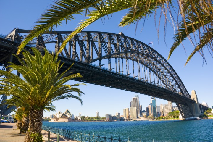 A look at the Sydney Harbour bridge during the day.
